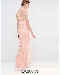 Jarlo Wedding Maxi Dress With Fishtail And Ruffles At Back