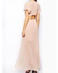 Choies Wrap Front Maxi Dress With Cut Out Waist Back