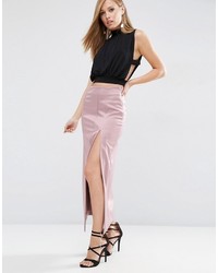 Asos Premium Bonded Satin Maxi Skirt