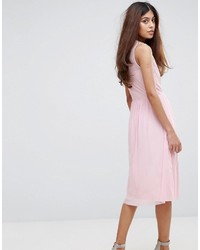 Warehouse Occasion Mesh Wrap Dress