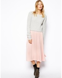 Asos Full Midi Skirt Pink