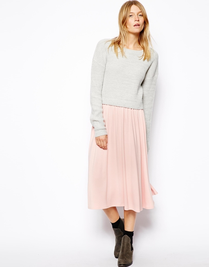 Asos Full Midi Skirt Pink | Where to buy & how to wear