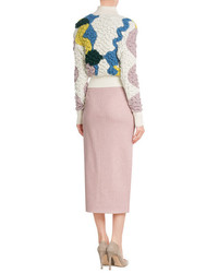 Roksanda Slotted Wool Midi Skirt