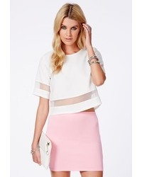 Missguided Hansa Baby Pink Scuba Mini Skirt