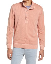 Goodlife Sun Faded Micro Terry Quarter Button Pullover In Clay At Nordstrom