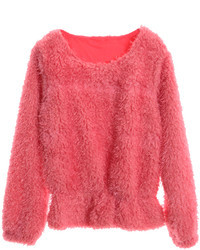 Pink Mohair Crew-neck Sweater
