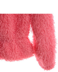Choies Pink Mohair Jumper With Peplum Hem