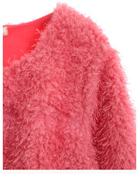 Choies Pink Mohair Jumper With Peplum Hem