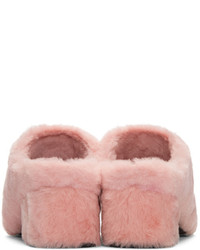3.1 Phillip Lim Pink Shearling Cube Mules