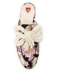 Gucci Princetown Bow Brocade Mule Pink