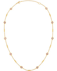 Lagos 18k Caviar Bar Necklace W Pink Sapphire Stations