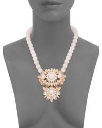 Lydell NYC Beaded Cluster Statet Necklacepink