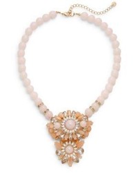 Lydell NYC Beaded Cluster Statet Necklacepink