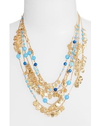 Sequin Beaded Multistrand Necklace