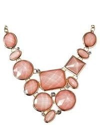 Bijou International Corporation Assorted Stone Plate Necklace Pink