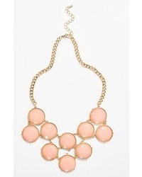 BP. Circle Stone Statet Necklace Milky Pink One Size