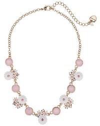 Betsey Johnson Flower Faceted Stone Frontal Necklace Necklace