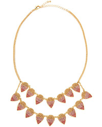 Fragments for Neiman Marcus Fragts Ombre Pav Crystal Leaf Necklace Pink