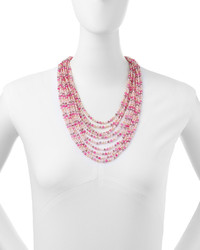 Nakamol Multi Layered Beaded Necklace Pink