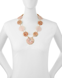 Devon Leigh Multi Stone Statet Necklace Pink