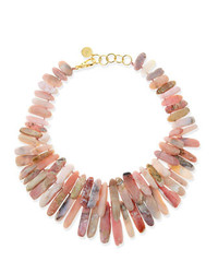 Nest Pink Opal Point Hand Knotted Necklace