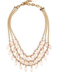 Stephen Dweck Rose Quartz Pink Pearl Tiered Necklace