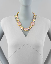 Jose & Maria Barrera Short Light Pink Quartz Necklace