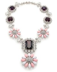 Miu Miu Swarovski Crystal Flower Pendant Necklace