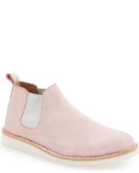 Pink Nubuck Ankle Boots