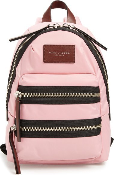 pink nylon backpack