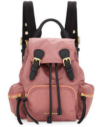 Burberry Runway Small Rucksack Nylon Backpack Mauve Pink