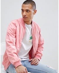 Pink Nylon Bomber Jacket
