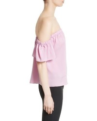 Milly Blaire Off The Shoulder Stretch Silk Top