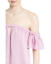 Milly Blaire Off The Shoulder Stretch Silk Top
