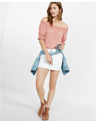 Express Embroidered Off The Shoulder Blouse