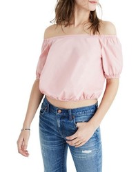 Madewell Off The Shoulder Poplin Blouse