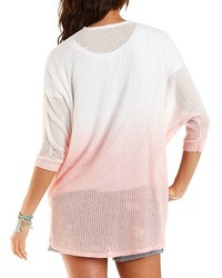 Charlotte Russe Ombre Open Weave Poncho Cardigan