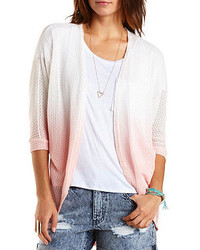 Charlotte Russe Ombre Open Weave Poncho Cardigan