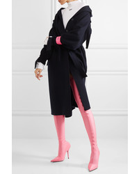 Balenciaga Spandex Thigh Boots Bright Pink