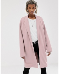 ASOS DESIGN Oversized Jersey Duster Jacket In Pink