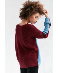 BDG Billie Colorblock V Neck Sweater