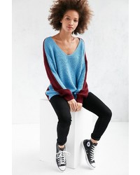 BDG Billie Colorblock V Neck Sweater