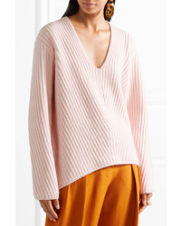 Acne Studios Deborah Ribbed Wool Sweater Pastel Pink