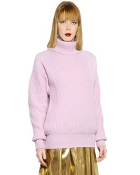 MSGM English Rib Wool Turtleneck Sweater