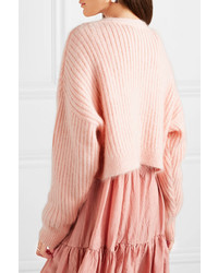 3.1 Phillip Lim Oversized Cropped Ribbed Wool Blend Sweater