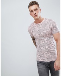 ASOS DESIGN Muscle Fit T Shirt With All Over Paisley Print