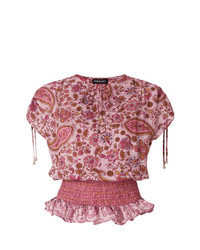 Pink Paisley Short Sleeve Blouse