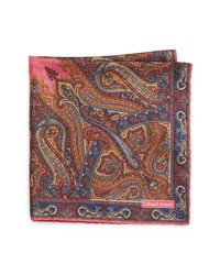 BUTTERFLY BOW TIE Large Paisley Silk Pocket Square In Pink At Nordstrom