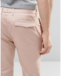 Asos Brand Super Skinny Pants In Cotton Sateen In Light Pink