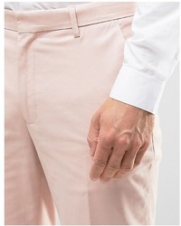 Asos Skinny Smart Pants In Dusty Pink Cotton
